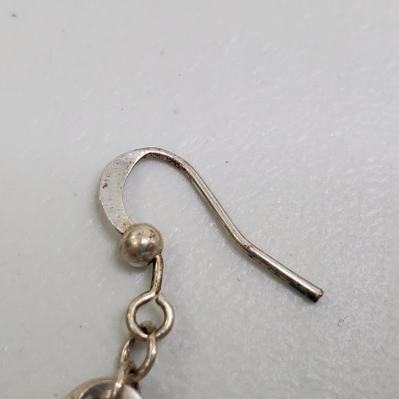 Floral Earrings Silver Tone Twist Rhinestone Dangl - Picture 6 of 11